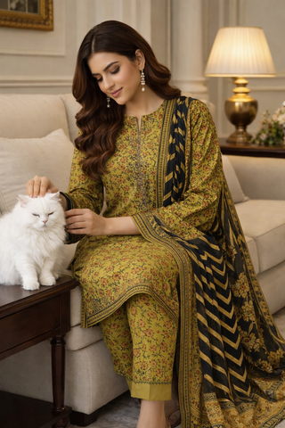 Swiss Lawn Unstitched 3 Piece Mystery - Z1401