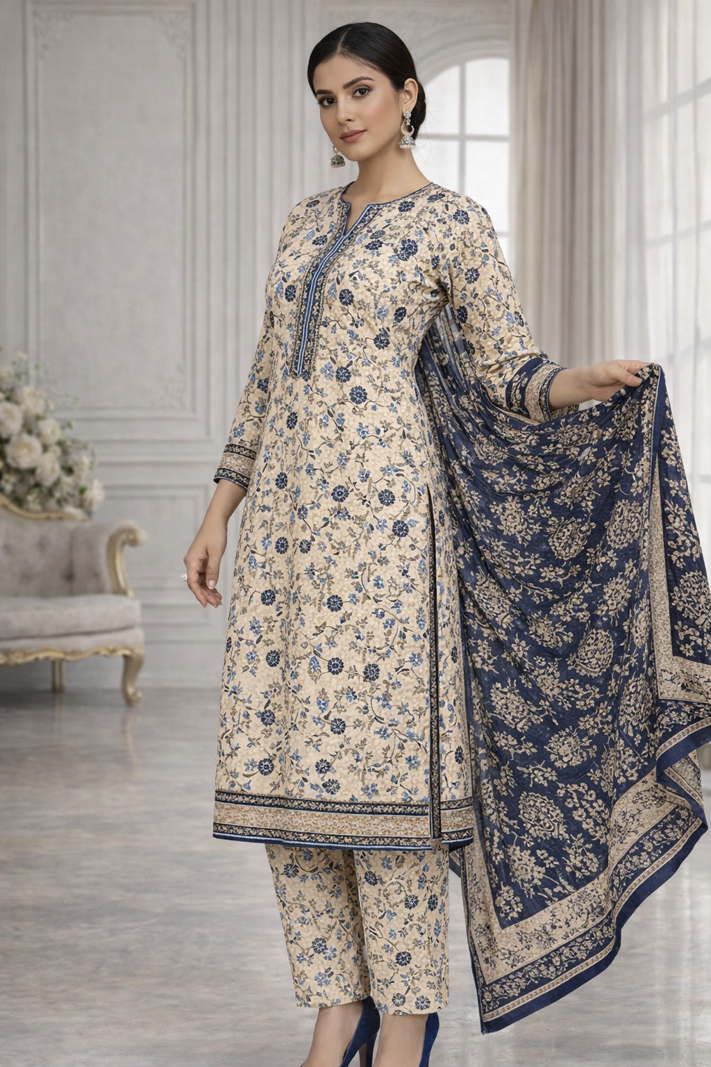 Swiss Lawn Unstitched 3 Piece Mystery - Z1401