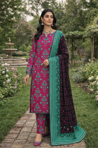 Swiss Lawn Unstitched 3 Piece Mystery - Z1401