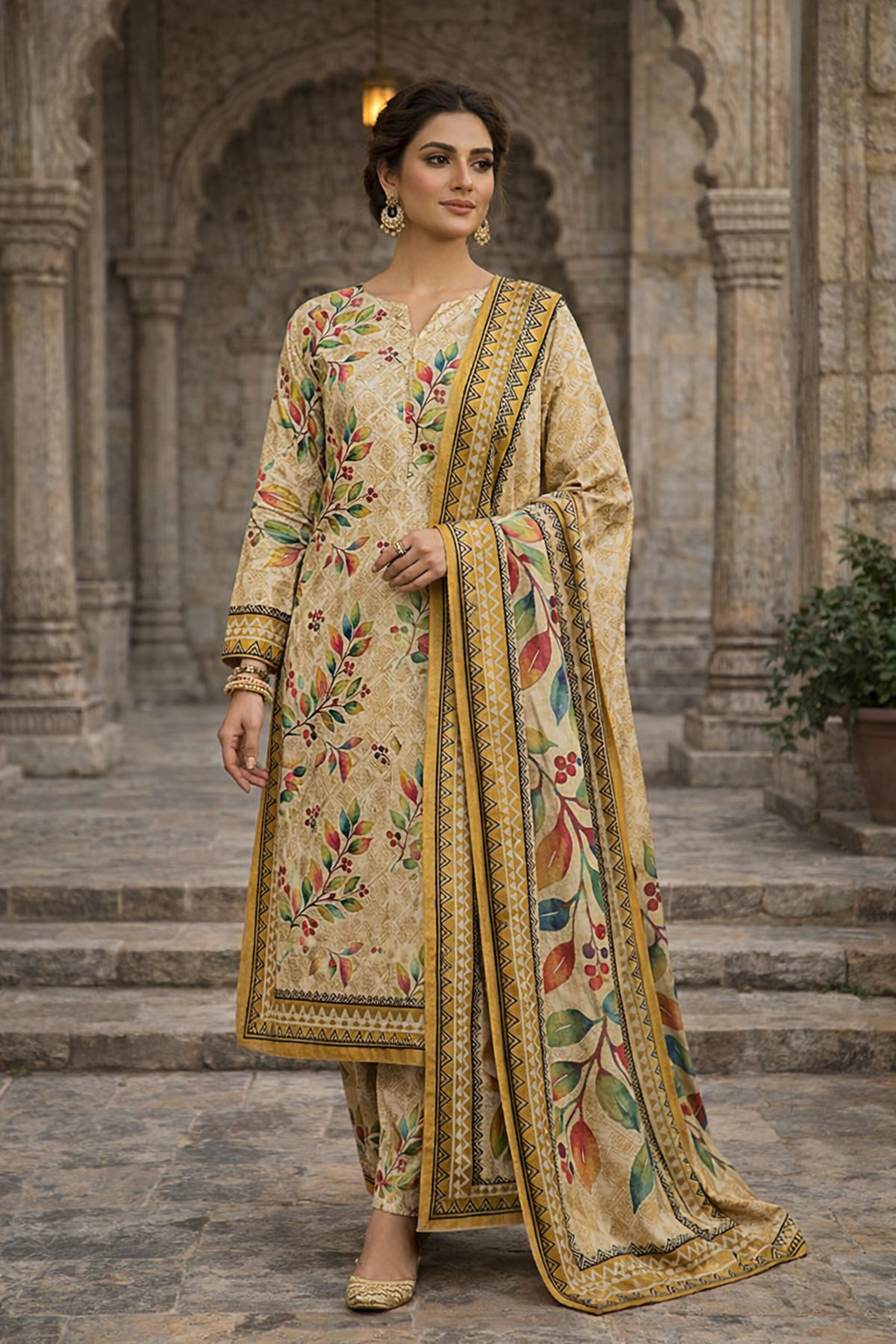 Swiss Lawn Unstitched 3 Piece Mystery - Z1401