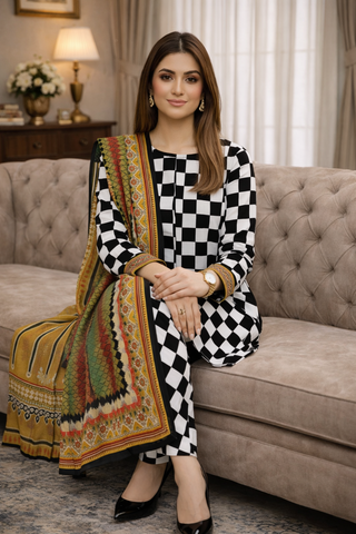 Swiss Lawn Unstitched 3 Piece Mystery - Z1401