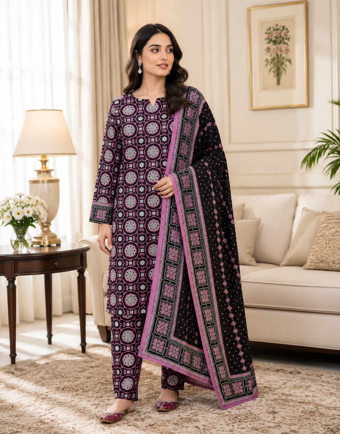 Swiss Lawn Unstitched 3 Piece Mystery - Z1401