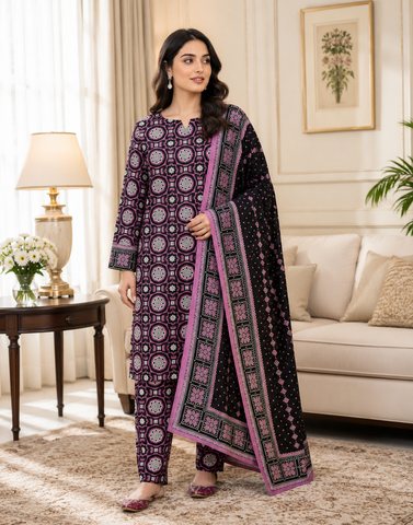 Swiss Lawn Unstitched 3 Piece Mystery - Z1401
