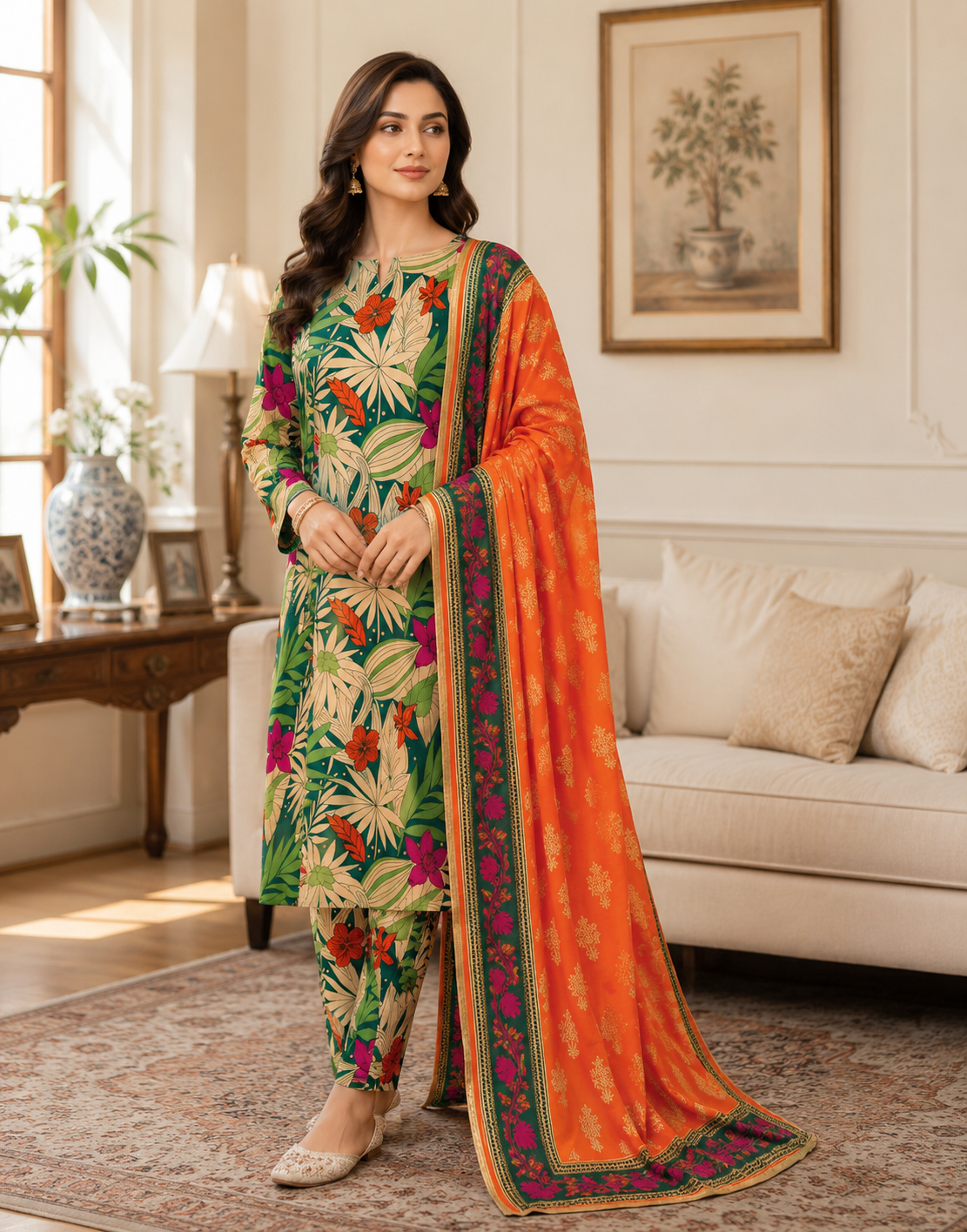 Swiss Lawn Unstitched 3 Piece Mystery - Z1401