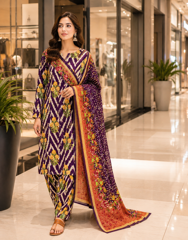 Swiss Lawn Unstitched 3 Piece Mystery - Z1401