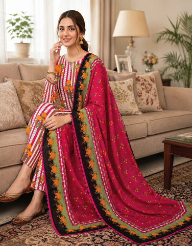 Swiss Lawn Unstitched 3 Piece Mystery - Z1401
