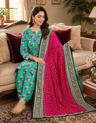 Swiss Lawn Unstitched 3 Piece Mystery - Z1401