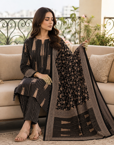 Swiss Lawn Unstitched 3 Piece Suit - A1611
