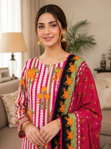 Swiss Lawn Unstitched 3 Piece Mystery - Z1401