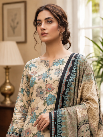 Swiss Lawn Unstitched 3 Piece Suit - A1604