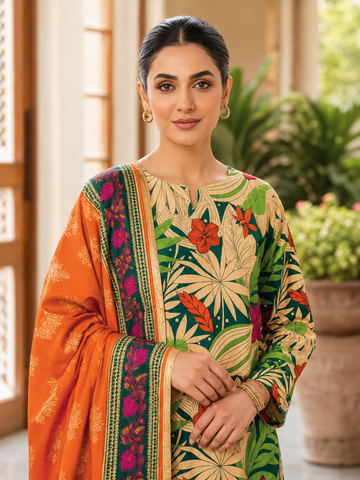Swiss Lawn Unstitched 3 Piece Mystery - Z1401
