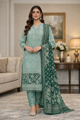 Swiss Lawn Unstitched 3 Piece Mystery - Z1401