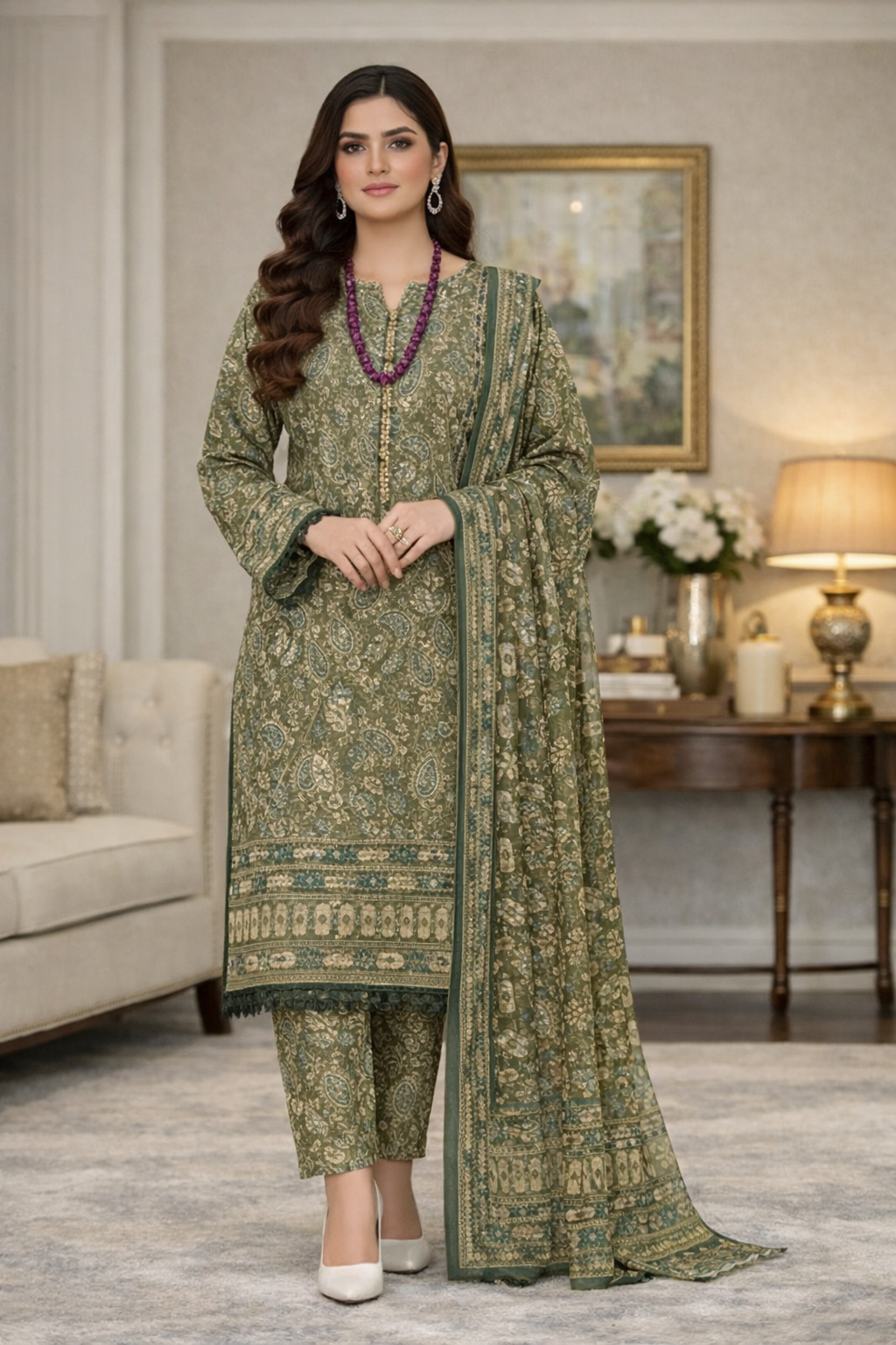 Swiss Lawn Unstitched 3 Piece Mystery - Z1401