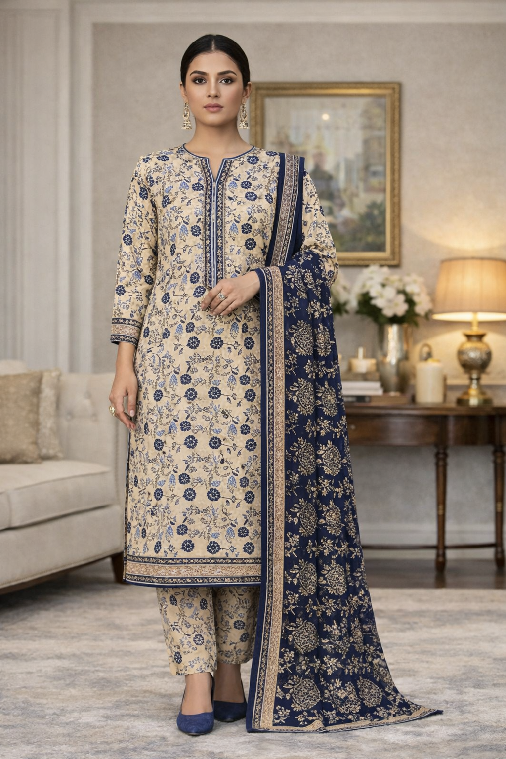 Swiss Lawn Unstitched 3 Piece Mystery - Z1401