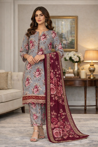 Swiss Lawn Unstitched 3 Piece Mystery - Z1401
