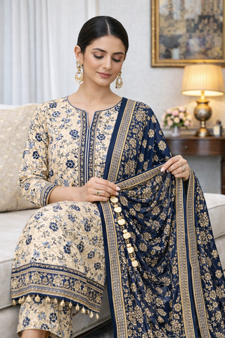 Swiss Lawn Unstitched 3 Piece Mystery - Z1401