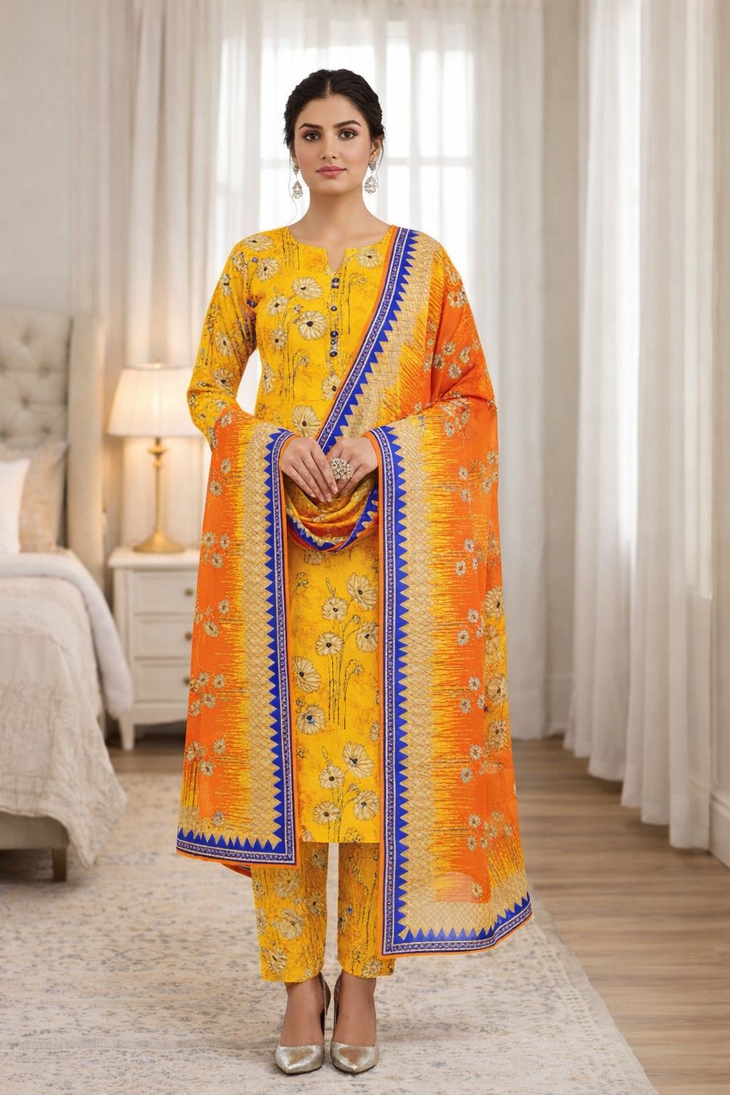 Swiss Lawn Unstitched 3 Piece Mystery - Z1401